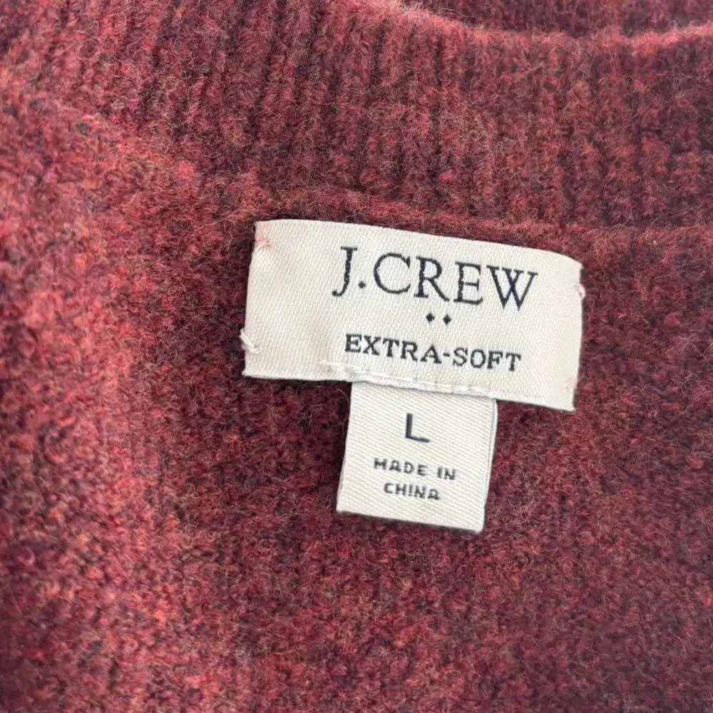 J. Crew Burgundy Extra Soft Yarn Crewneck Pullover Sweater